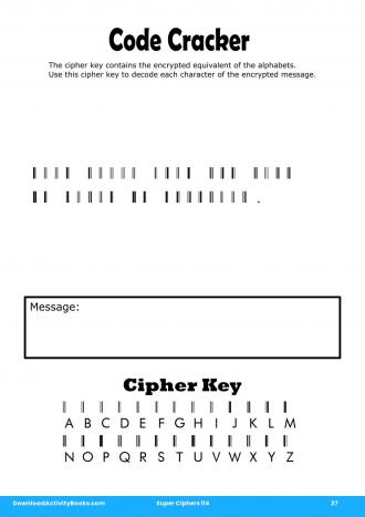 Code Cracker #27 in Super Ciphers 114