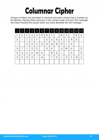 Columnar Cipher #30 in Super Ciphers 114