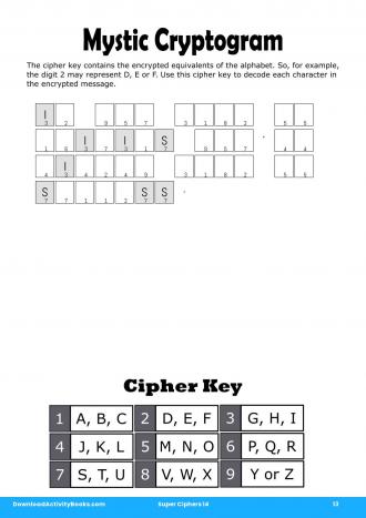 Mystic Cryptogram #13 in Super Ciphers 14