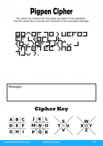 Pigpen Cipher #28 in Adults Activities 115