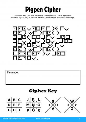Pigpen Cipher #5 in Teens Activities 115