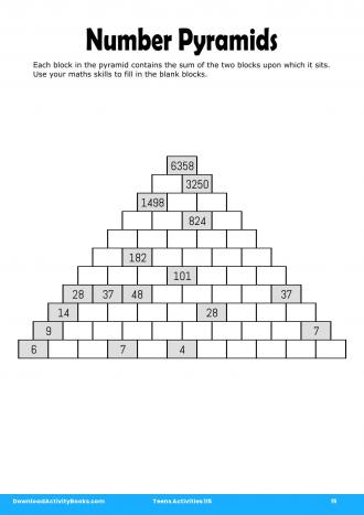 Number Pyramids in Teens Activities 115