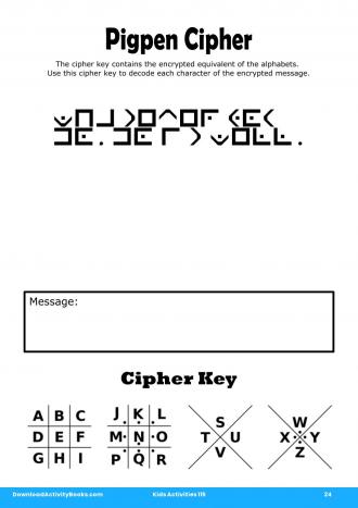 Pigpen Cipher #24 in Kids Activities 115