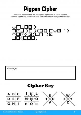 Pigpen Cipher #12 in Super Ciphers 115