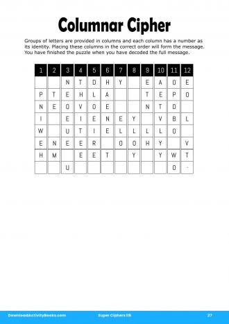 Columnar Cipher in Super Ciphers 115