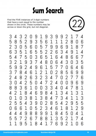 Sum Search #15 in Numbers Ninja 115