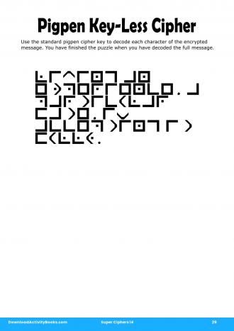 Pigpen Cipher #29 in Super Ciphers 14