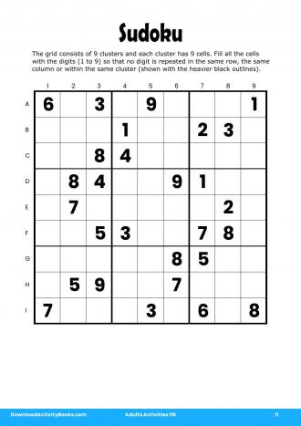 Sudoku #11 in Adults Activities 116
