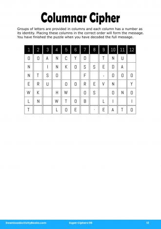 Columnar Cipher #13 in Super Ciphers 116