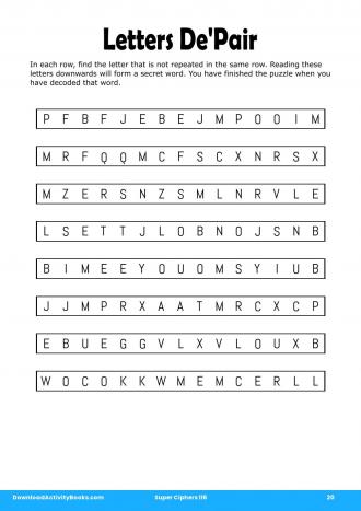 Letters De'Pair #20 in Super Ciphers 116