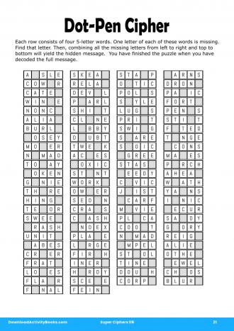 Dot-Pen Cipher #21 in Super Ciphers 116