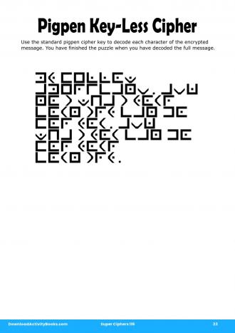 Pigpen Cipher #23 in Super Ciphers 116