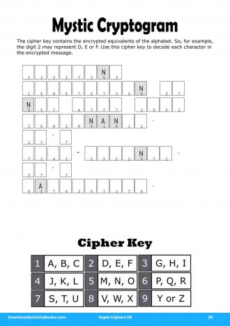 Mystic Cryptogram #26 in Super Ciphers 116
