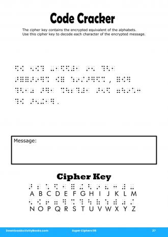 Code Cracker #27 in Super Ciphers 116