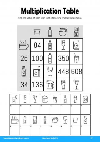 Multiplication Table #27 in Numbers Ninja 116