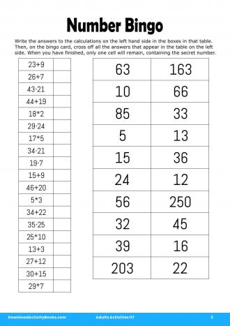 Number Bingo in Adults Activities 117