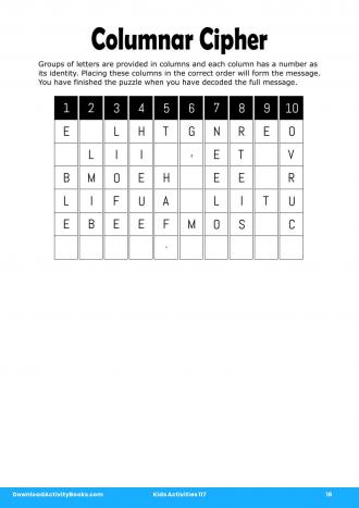 Columnar Cipher #16 in Kids Activities 117