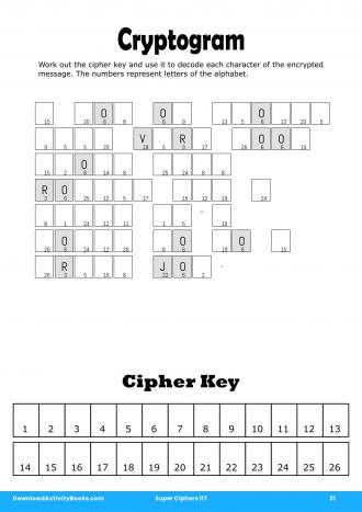 Cryptogram #21 in Super Ciphers 117