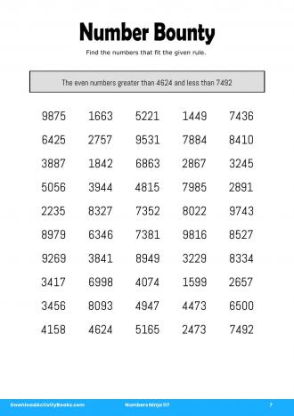 Number Bounty in Numbers Ninja 117