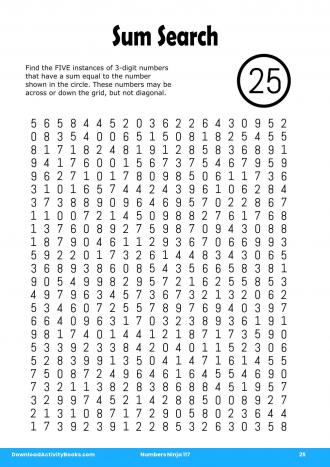 Sum Search #25 in Numbers Ninja 117