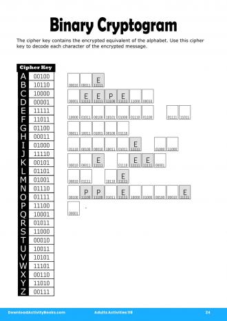 Binary Cryptogram #24 in Adults Activities 118