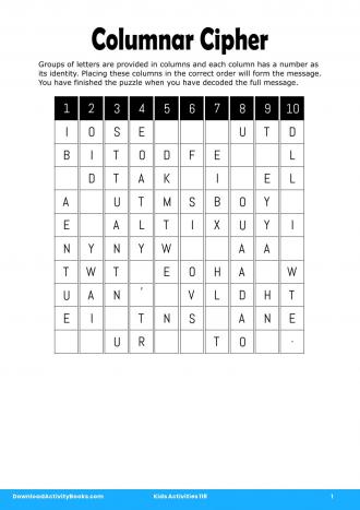 Columnar Cipher #1 in Kids Activities 118