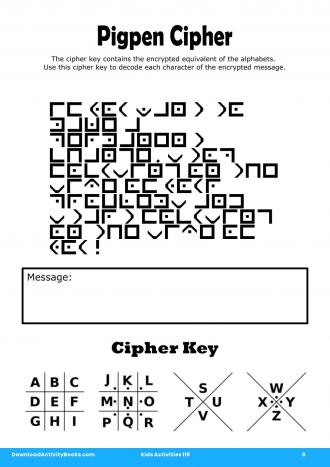 Pigpen Cipher #6 in Kids Activities 118