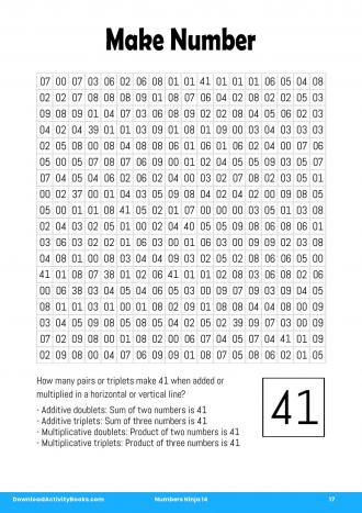 Make Number #17 in Numbers Ninja 14