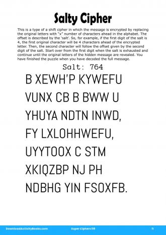 Salty Cipher #11 in Super Ciphers 119