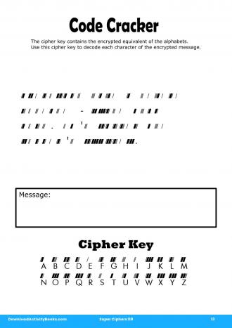 Code Cracker #13 in Super Ciphers 119