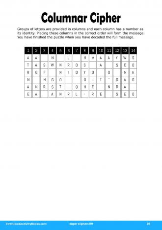 Columnar Cipher #20 in Super Ciphers 119
