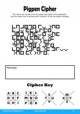 Pigpen Cipher #22 in Super Ciphers 119
