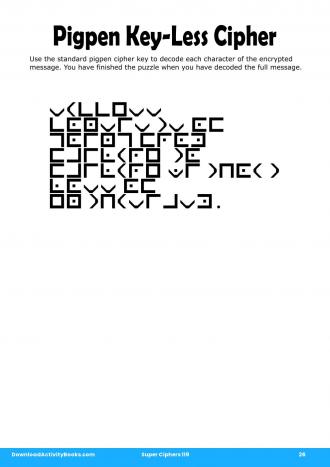 Pigpen Cipher #26 in Super Ciphers 119