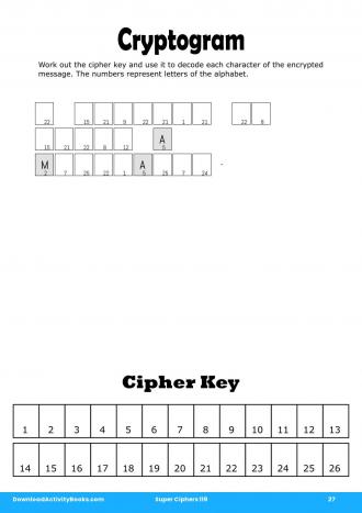 Cryptogram #27 in Super Ciphers 119