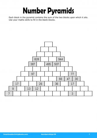 Number Pyramids #7 in Numbers Ninja 119