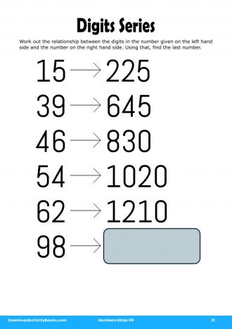 Digits Series in Numbers Ninja 119
