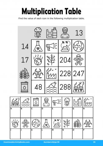 Multiplication Table #30 in Numbers Ninja 119