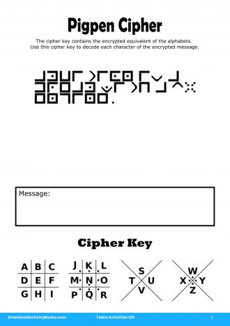 Pigpen Cipher #1 in Teens Activities 120