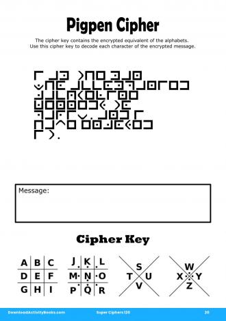 Pigpen Cipher #20 in Super Ciphers 120