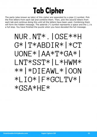 Tab Cipher #22 in Super Ciphers 120