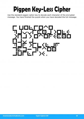 Pigpen Cipher #26 in Super Ciphers 120