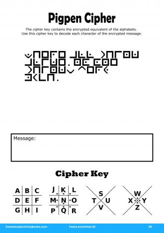 Pigpen Cipher #26 in Teens Activities 121