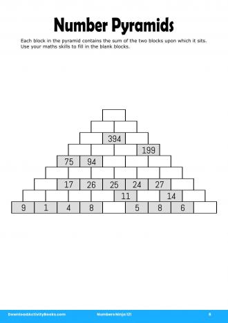 Number Pyramids #6 in Numbers Ninja 121