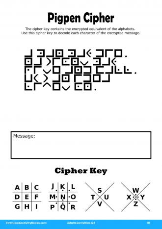 Pigpen Cipher #10 in Adults Activities 122