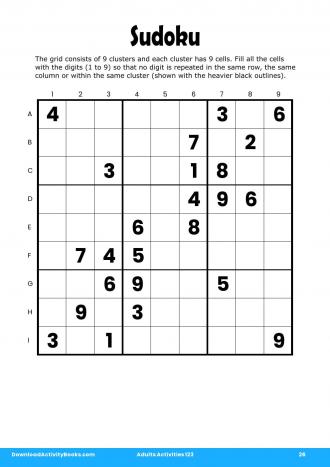 Sudoku #26 in Adults Activities 123