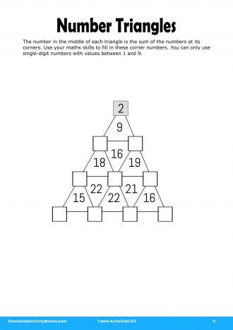 Number Triangles #11 in Teens Activities 123