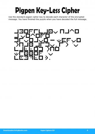 Pigpen Cipher #9 in Super Ciphers 123