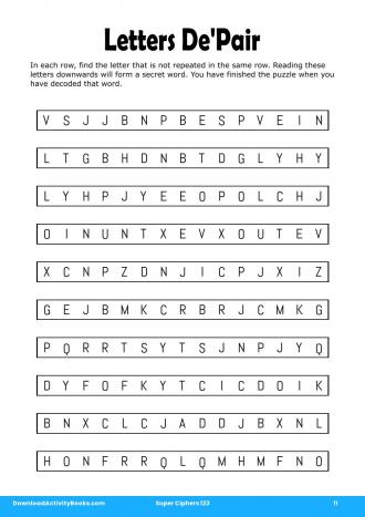 Letters De'Pair #11 in Super Ciphers 123