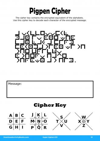 Pigpen Cipher #12 in Super Ciphers 123