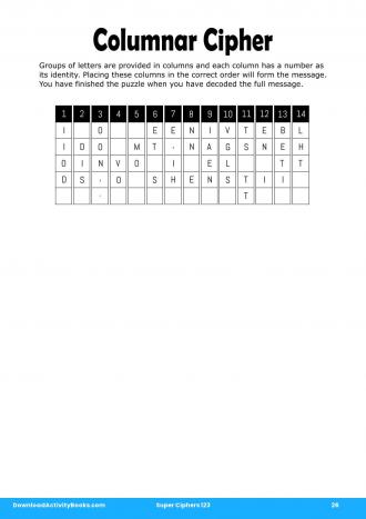 Columnar Cipher #26 in Super Ciphers 123